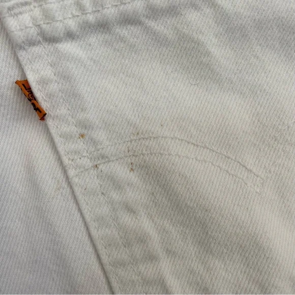 Vintage 90s Orange Tab Levi’s 950 Tapered Leg Jeans White Wash Size 8 - Picture 15 of 16